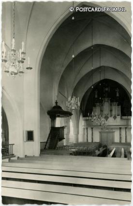 ansichtkaart: Dalfsen, N.H. Kerk. Interieur