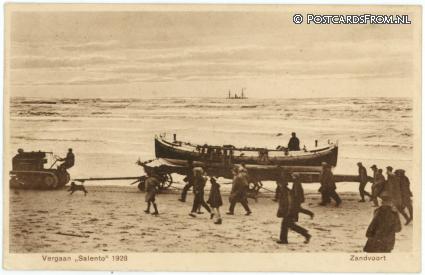 Zandvoort, Vergaan 'Salento' 1928 ansichtkaart: Zandvoort, Vergaan 'Salento' 1928