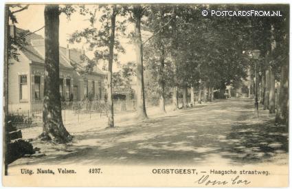 Oegstgeest, Haagsche straatweg ansichtkaart: Oegstgeest, Haagsche straatweg