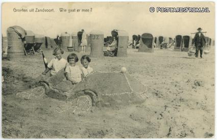 Zandvoort, Groeten uit. Wie gaat er mee ansichtkaart: Zandvoort, Groeten uit. Wie gaat er mee