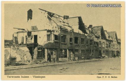 ansichtkaart: Vlissingen, Verwoeste huizen