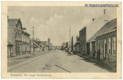 Breskens, De lange Dorpsstraat ansichtkaart: Breskens, De lange Dorpsstraat