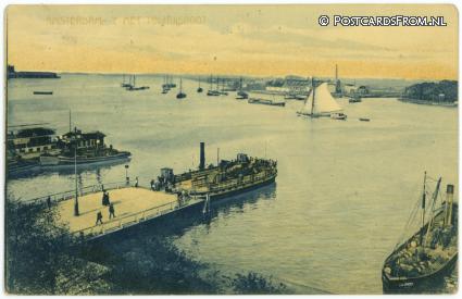 Amsterdam, Y met Tolhuisboot ansichtkaart: Amsterdam, Y met Tolhuisboot