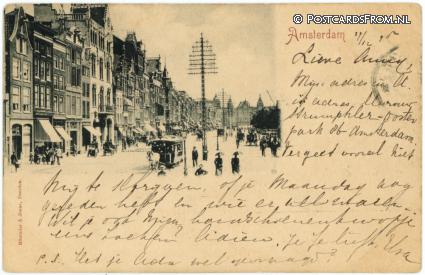 ansichtkaart: Amsterdam, Damrak en Centraal Station