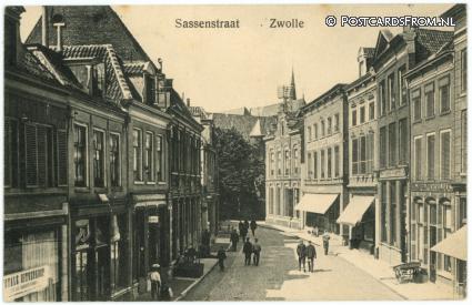 ansichtkaart: Zwolle, Sassenstraat