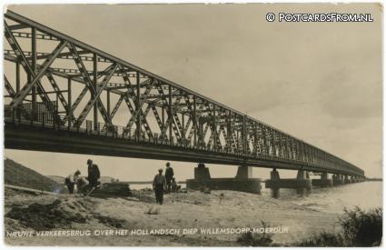 ansichtkaart: Moerdijk, Nieuw verkeersbrug over het Hollandsch Diep Moerdijk Willemsdorp