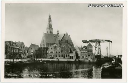 Maassluis, Gezicht op de Grote Kerk ansichtkaart: Maassluis, Gezicht op de Grote Kerk