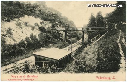 ansichtkaart: Valkenburg LB, Weg naar de Hermitage