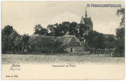 Anloo, Dorpsgezicht met Toren ansichtkaart: Anloo, Dorpsgezicht met Toren