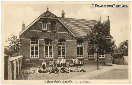's-Grevelduin-Capelle, O.L. School ansichtkaart: 's-Grevelduin-Capelle, O.L. School