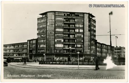 ansichtkaart: Schiedam, Flatgebouw 'Singelwijck'