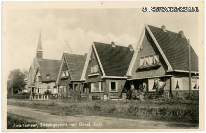 ansichtkaart: Zwartemeer, Streekgezicht met Geref. Kerk