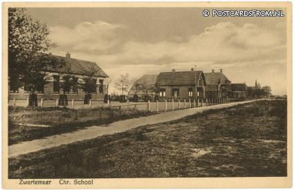 ansichtkaart: Zwartemeer, Chr. School