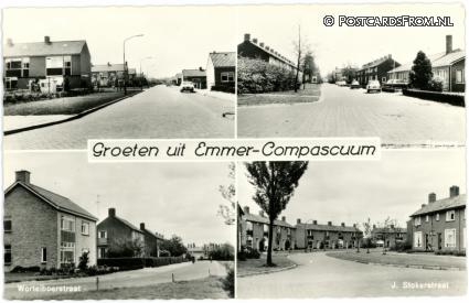 ansichtkaart: Emmer-Compascuum, Wortelboerstraat - J. Stokerstraat