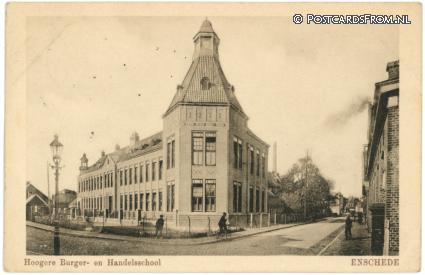 Enschede, Hoogere Burger- en Handelsschool ansichtkaart: Enschede, Hoogere Burger- en Handelsschool