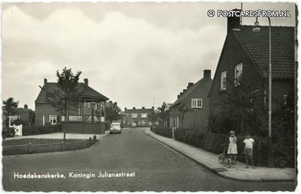 ansichtkaart: Hoedekenskerke, Koningin Julianastraat