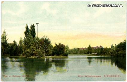 ansichtkaart: Utrecht, Vijver Wilhelminapark