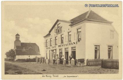 ansichtkaart: De Koog, Hotel Cafe Restaurant 'de Dependance'