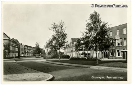 Groningen, Prinsesseweg ansichtkaart: Groningen, Prinsesseweg