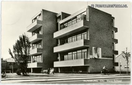 ansichtkaart: Rijnsburg, Chr. Mavo-School