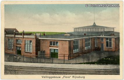 ansichtkaart: Rijnsburg, Veilinggebouw 'Flora'