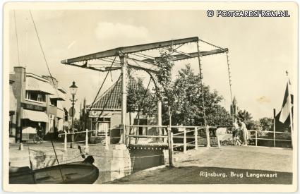 ansichtkaart: Rijnsburg, Brug Langevaart