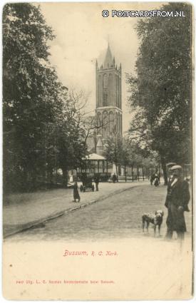 ansichtkaart: Bussum, R.C. Kerk