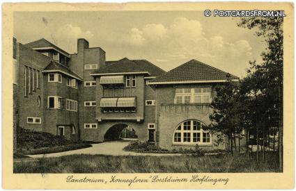Soestduinen, Sanatorium 'Zonnegloren'. Hoofdingang ansichtkaart: Soestduinen, Sanatorium 'Zonnegloren'. Hoofdingang