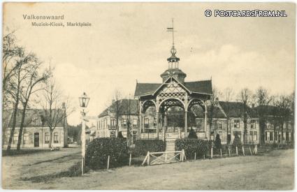 ansichtkaart: Valkenswaard, Muziek-Kiosk, Marktplein