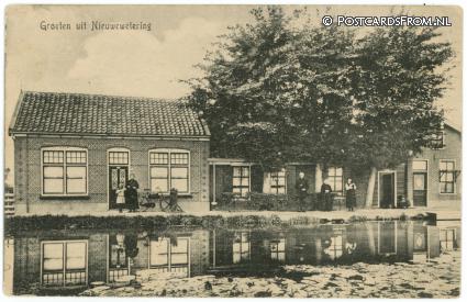 ansichtkaart: Nieuwe Wetering, Groeten uit