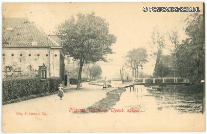 Nieuwe Wetering, Openb. school ansichtkaart: Nieuwe Wetering, Openb. school