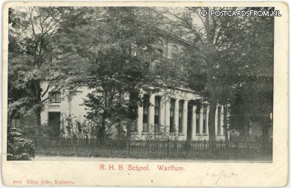 ansichtkaart: Warffum, R.H.B. School