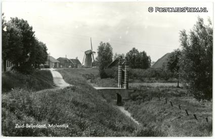 ansichtkaart: Zuid-Beijerland, Molendijk