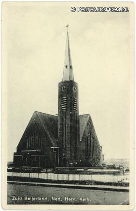 Zuid-Beijerland, Ned. Herv. Kerk ansichtkaart: Zuid-Beijerland, Ned. Herv. Kerk