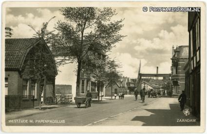 Zaandam, Westzijde m. Papenpadsluis ansichtkaart: Zaandam, Westzijde m. Papenpadsluis