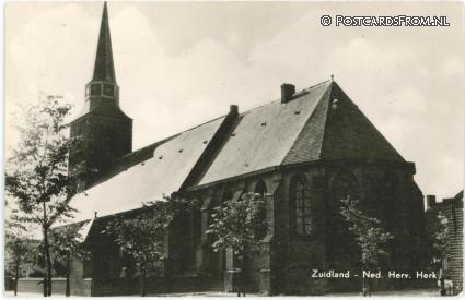 Zuidland, Ned. Herv. Kerk ansichtkaart: Zuidland, Ned. Herv. Kerk