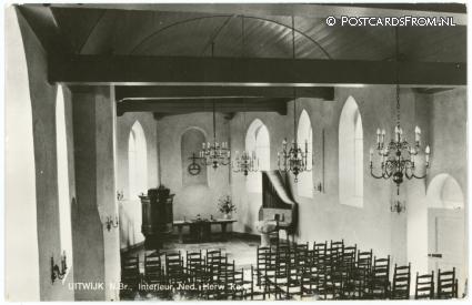 Uitwijk, Interieur Ned. Herv. Kerk ansichtkaart: Uitwijk, Interieur Ned. Herv. Kerk