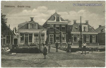 ansichtkaart: Oldeboorn, Groote brug