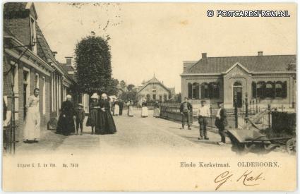 Oldeboorn, Einde Kerkstraat ansichtkaart: Oldeboorn, Einde Kerkstraat