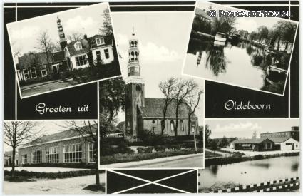 ansichtkaart: Oldeboorn, Groeten uit