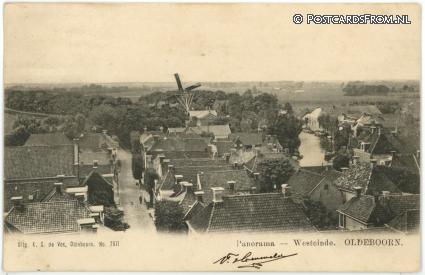 Oldeboorn, Panorama - Westeinde ansichtkaart: Oldeboorn, Panorama - Westeinde