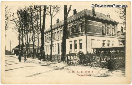 ansichtkaart: Warffum, R.H.B.S. met 5 j.c.