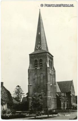 ansichtkaart: Helvoirt, 't Hoekje met Ned. Herv. Kerk