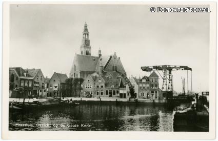 Maassluis, Gezicht op de Grote Kerk ansichtkaart: Maassluis, Gezicht op de Grote Kerk
