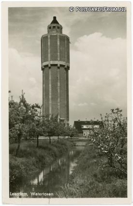 ansichtkaart: Leerdam, Watertoren