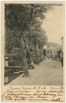 ansichtkaart: Melissant, Voorstraat. Raadhuis