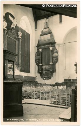 Maassluis, Interieur 'Groote Kerk' ansichtkaart: Maassluis, Interieur 'Groote Kerk'