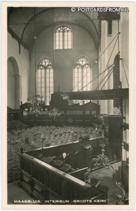 Maassluis, Interieur 'Groote Kerk' ansichtkaart: Maassluis, Interieur 'Groote Kerk'