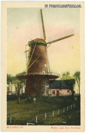 ansichtkaart: Maassluis, Molen aan den Zuiddijk