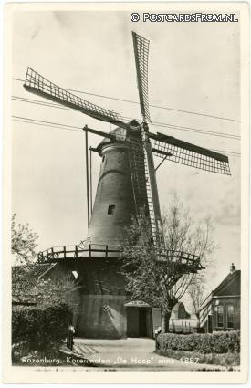 ansichtkaart: Rozenburg ZH, Korenmolen 'De Hoop' anno 1887